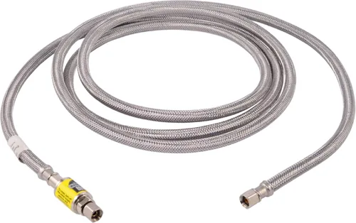 Vista 7 de Eastman Conector para máquina de hielo, compresión de 1/4 de pulgada, válvula de cierre automático Flood Defender, manguera de acero inoxidable