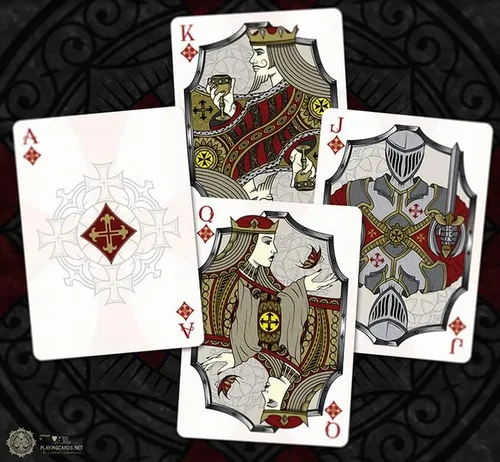 Vista 7 de Carmesí de la fortaleza que juega la baraja especial del póker de Gamblers Warehouse
