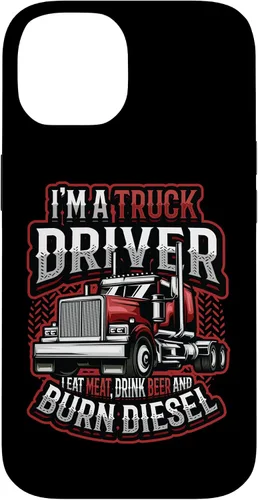 Vista 4 de Truck Driver Eat Meat Drink Beer and Burn Diesel Semi Truck Case for iPhone 17