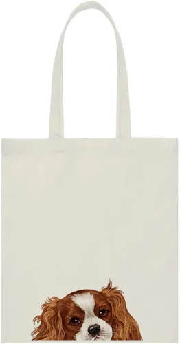 Vista 16 de WIRESTER Bolsa de lona para mujeres y niñas, bolsa de playa, comestibles y viajes, lindo perro