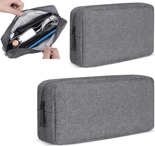 Vista 11 de CAAORDKSO Funda para accesorios electrónicos, organizador electrónico para cables de viaje, bolsa de almacenamiento impermeable portátil para disco