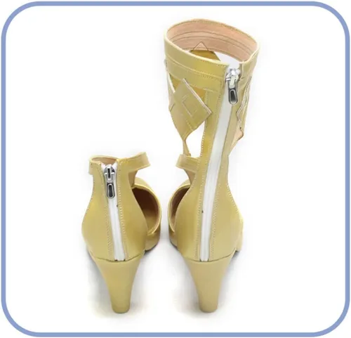 Vista 5 de Juego de anime Genshin Impact Layla - Zapatos de cosplay para Halloween, tacón alto, para mujer, anime, cosplay, juego de rol