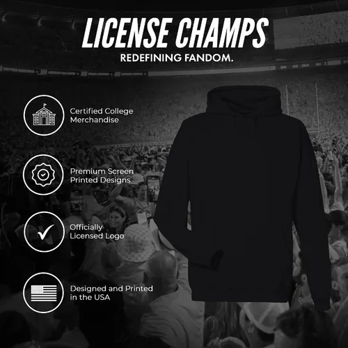 Vista 6 de License Champs Sudadera con capucha Merch oficial de la NCAA College Sudadera con capucha para hombre y mujer Logotipo de Bar