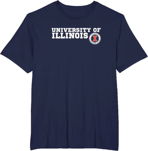 Vista 7 de University of Illinois Fighting Illini Block Text Camiseta, Azul