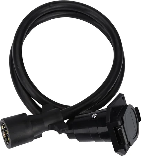 Vista 6 de Cable de extensión de remolque de 7 vías, 4 pies, conector de doble punta, resistente a la intemperie, enchufe de conector de cableado de 7 pines