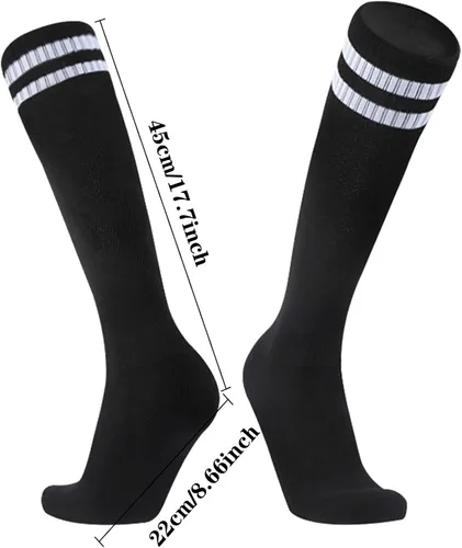 Vista 2 de 10 pares de calcetines de fútbol elásticos hasta la rodilla, calcetines coloridos de fútbol atlético para hombres, mujeres y adolescentes