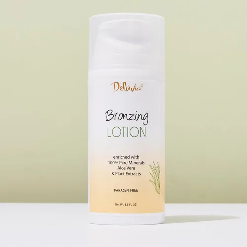 Vista 5 de Deluvia Body Shimmer Wash Off Loción bronceadora, después del sol, maquillaje de piernas, hidratante corporal iluminador, bronceador para cuerpo
