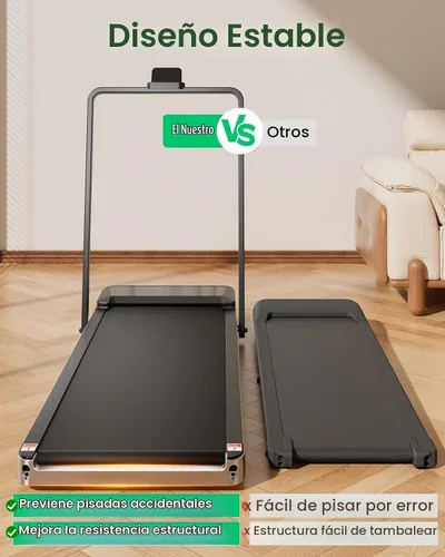 Vista 7 de TREAFLOW Cinta de correr para el hogar con inclinación, caminadora con barra de mango Plateado