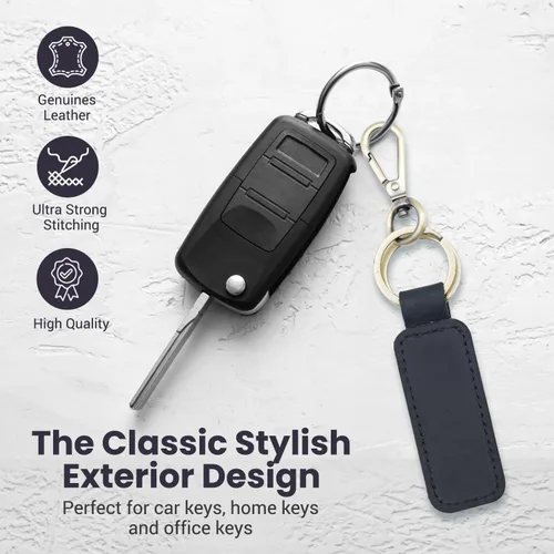 Vista 4 de AMERICAN PERSONALIZED Llavero de cuero, llavero de cuero, llavero de automóvil, soporte de llavero de cuero para hombres y mujeres