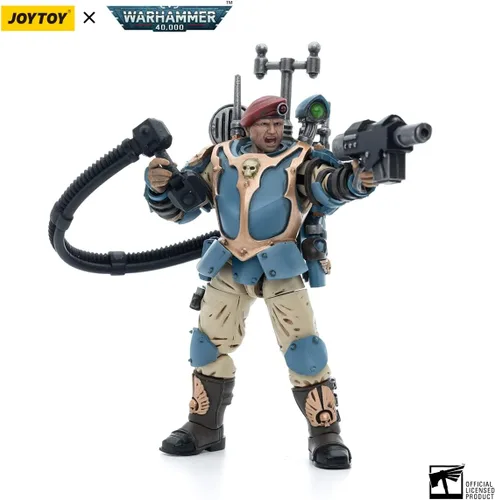 Vista 2 de JoyToy Warhammer 40K: Astra Militarum Tempestus Scions Command Squad Operador Vox Figura a escala 1:18