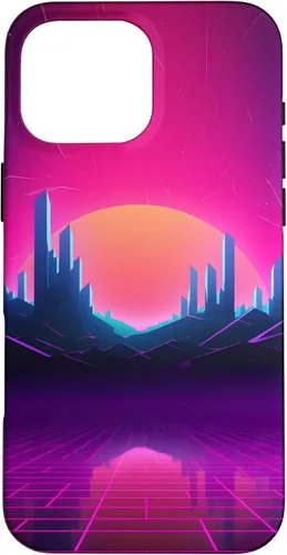 Vista 19 de Synthwave City Retrowave 80s Vaporwave Case for iPhone 17