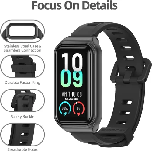 Vista 4 de Correa de repuesto de silicona para reloj, accesorios de pulsera inteligente para Amazfit 7 Fit Band