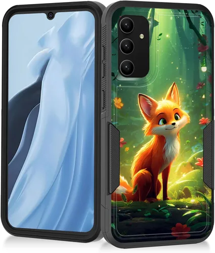 Vista 52 de Funda para Galaxy A14 5G, resistente de doble capa híbrida de policarbonato duro, goma suave, a prueba de golpes, funda protectora resistente