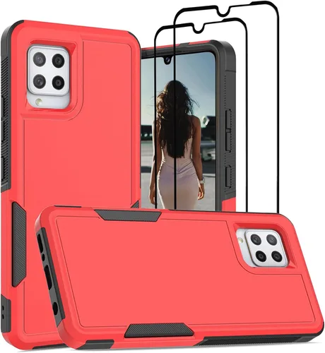 Vista 12 de Jeylly Funda para Samsung Galaxy A42 5G con protector de pantalla de vidrio templado, resistente a los golpes, a prueba de caídas, duradera