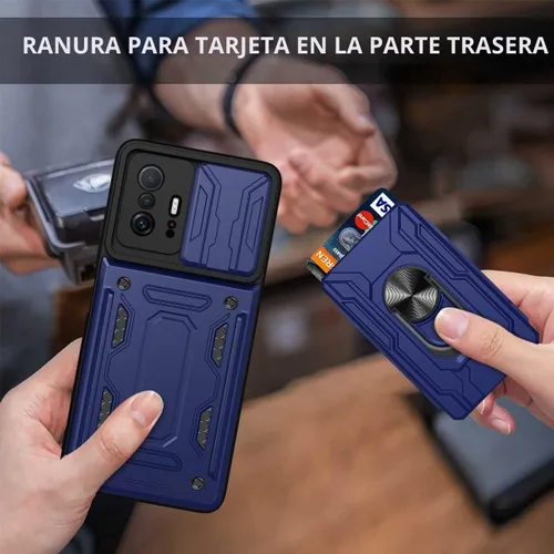 Vista 6 de CCSmall Funda para Xiaomi 11T Pro con tarjetero y cubierta de cámara negra