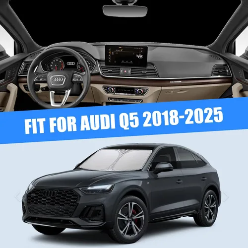 Vista 4 de Parasol plegable WODSTA de cobertura completa para parabrisas compatible con Audi Q5 2018-2025 todos los modelos de 4 capas engrosadas