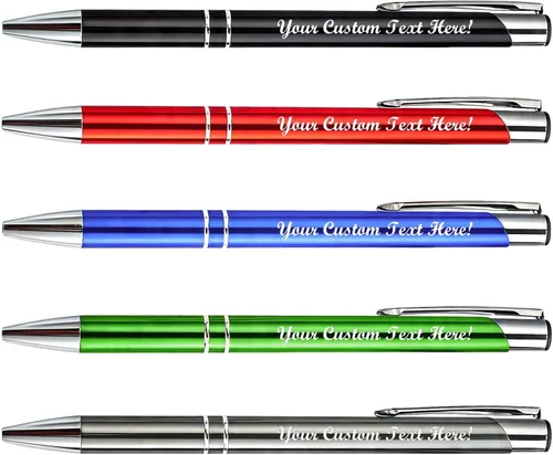 Vista 13 de Bolígrafo personalizado de tinta negra para eventos, ferias comerciales, paquete de 50 Verde