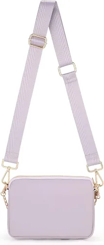 Vista 5 de UTO Pequeñas bolsas cruzadas para mujer, 3 en 1, diseño de moda, mini cangurera con correa