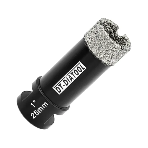Vista 25 de DT-DIATOOL Broca de núcleo de diamante de 1/4 pulgada con hilo 5/8"-11 de vacío soldado para baldosas de porcelana, cerámica, gres, mármol, granito