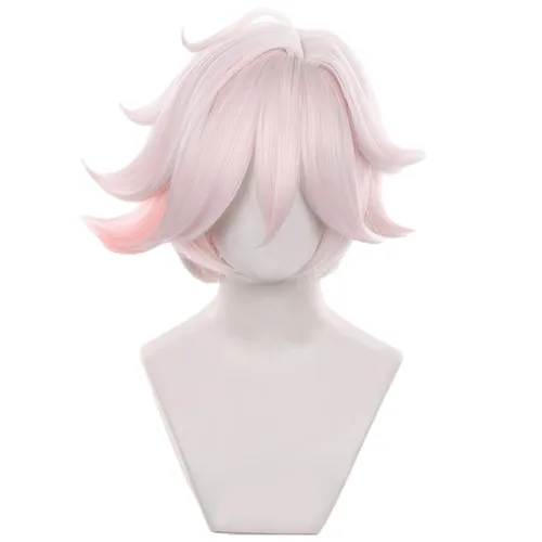 Vista 25 de Pelucas de anime verde oscuro para hombre, peluca corta y recta con flequillo para mujer, peluca COS para Halloween, Navidad, cómic, transmisión