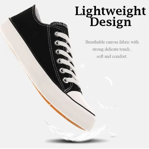 Vista 4 de LUMUBBY Zapatos de lona para mujeres y hombres, tenis de lona con cordones, tenis de lona a la moda, zapatos clásicos casuales para caminar, cómodos