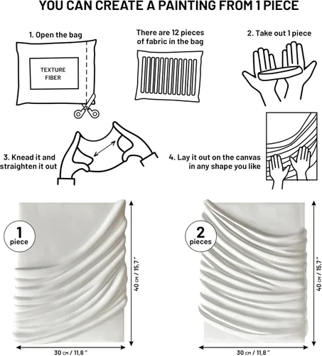 Vista 6 de KAMENSKAYA Fibra de textura: pasta de modelado/pasta de escultura de fibra, para crear texturas de tela 3D en el arte