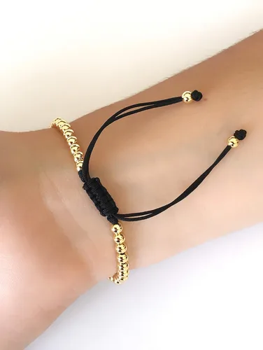 Vista 9 de Pulsera de cadena de oro de San Benito chapado en oro de 18 quilates con cadena ajustable