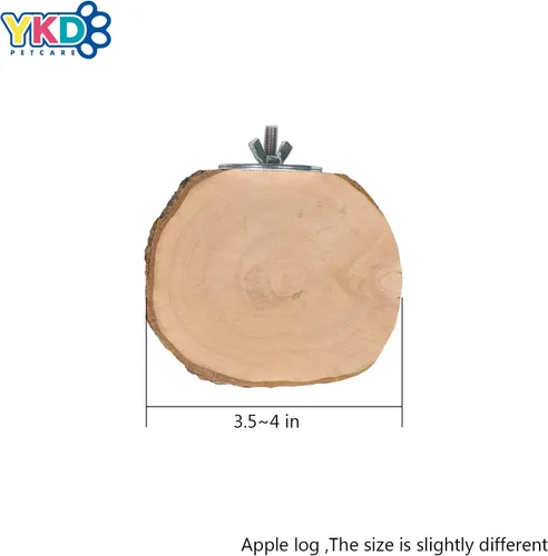 Vista 6 de Plataforma de madera con pedal redondo Chinchilla de 3 piezas para ardillas, jerbos, planeadores de azúcar y hámsters enanos