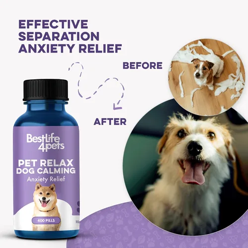 Vista 4 de Pet Relax - Alivio de la ansiedad calmante para perros, relajantes de larga duración para aliviar el estrés, solución natural para la ansiedad por