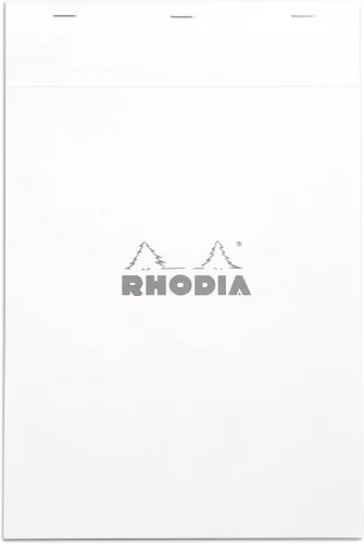 Vista 12 de Libreta Rhodia Head grapada para compras, No. 8 de 74 x 210 mm, rayada y de color negro