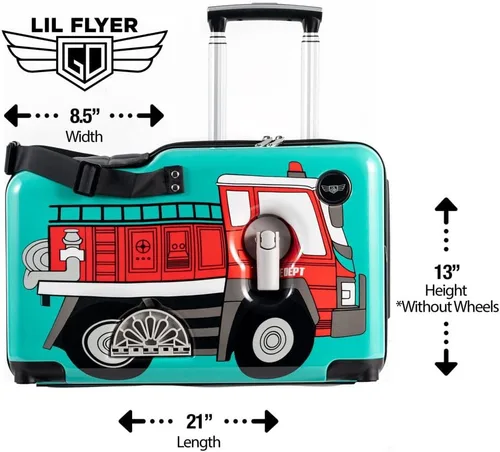 Vista 24 de Younglingz LIL FLYER GO 21" - Maleta de mano para niños, Motocicleta verde V2