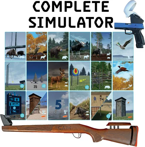 Vista 2 de GAIM Simulador completo de realidad virtual Caza y tiro deportivo (stock de nogal ajustable)