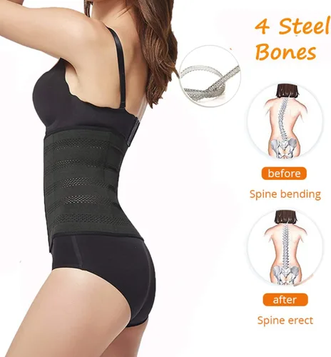 Vista 3 de Entrenador de cintura para pérdida de peso, entrenamiento deportivo, moldeador de cuerpo, quemador de grasa de abdomen, corsé de reloj de arena