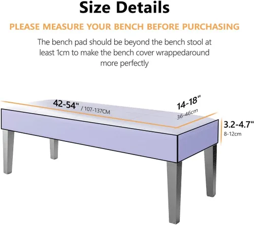Vista 7 de ele ELEOPTION Fundas de banco de terciopelo elastano, funda elástica para sala de estar, dormitorio, cocina, antideslizante, lavable con correas