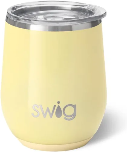 Vista 19 de Swig Life Vaso de vino de 12 onzas con tapa, acero inoxidable, apto para lavavajillas, portátil, triple aislamiento (todos los americanos)