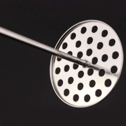 Vista 4 de YARNOW Trituradora manual de patatas de acero inoxidable para frijoles, frutas, verduras, ñames, calabaza, suministros de herramientas de alimentos