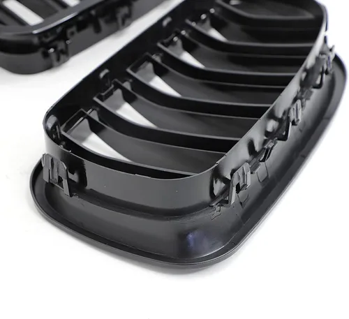 Vista 7 de Parrilla frontal F10 F18 compatible con BMW 5 Serie F10 F11 F18 M5 2010-2017, (juego de 2 rejillas dobles negras brillantes)