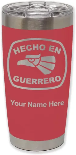 Vista 27 de LaserGram Vaso aislado al vacío de 20 onzas, hecho en Guerrero, grabado personalizado incluido (negro)