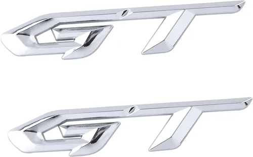 Vista 11 de GT - Calcomanías de metal 3D autoadhesivas para automóvil, emblema de automóvil e insignia, decoración de cubierta de arañazos para camión Negro-rojo