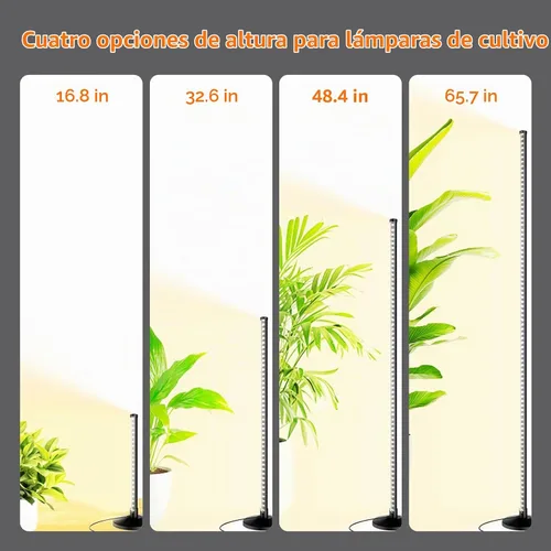 Vista 6 de Bstrip Luz de cultivo de pie para plantas de interior, luz de crecimiento vertical con 3 modos de luz, iluminación amplia y regulable, luces