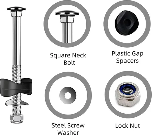 Vista 5 de 12 tornillos para cama elástica, piezas de repuesto para cama elástica de tornillo largo, pernos y tuercas antisueltos, accesorios de trampolín