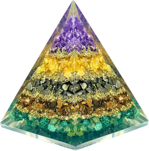 Vista 21 de Pirámide de orgón del Éxito – Pirámide de orgonita de 7 Chakras para sanación, meditación, alivio del estrés, energía positiva y equilibrio