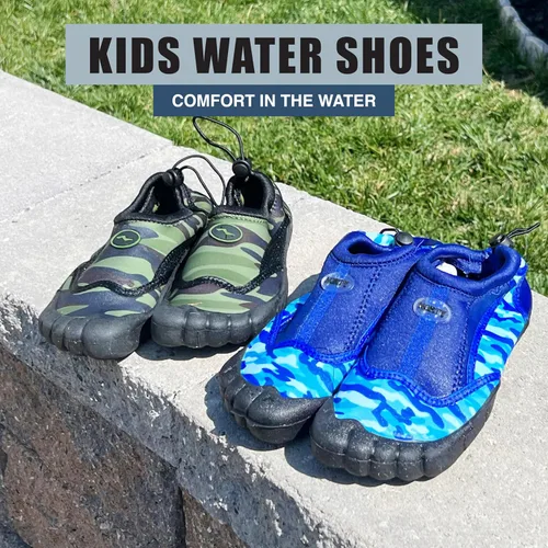 Vista 2 de NORTY Zapatos de agua para niños y niñas Calcetines de natación para playa, barco y piscina Diseño Skeletoe Barefoot Esenciales de crucero