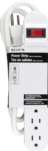 Vista 4 de Belkin Regleta de alimentación de 6 salidas con cable de 3 pies, color blanco