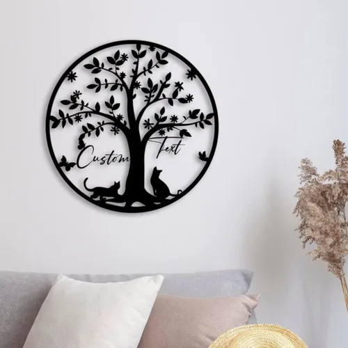 Vista 11 de Letrero de metal con nombre personalizado, arte de pared y decoración personalizada, regalo de apellido personalizado, letrero de árbol genealógico