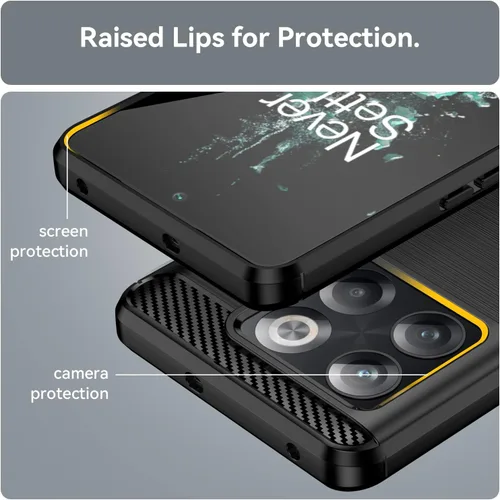 Vista 6 de Osophter Funda para Oneplus 10T, Oneplus 10T Funda para teléfono con protector de pantalla de absorción de golpes flexible de goma TPU protectora