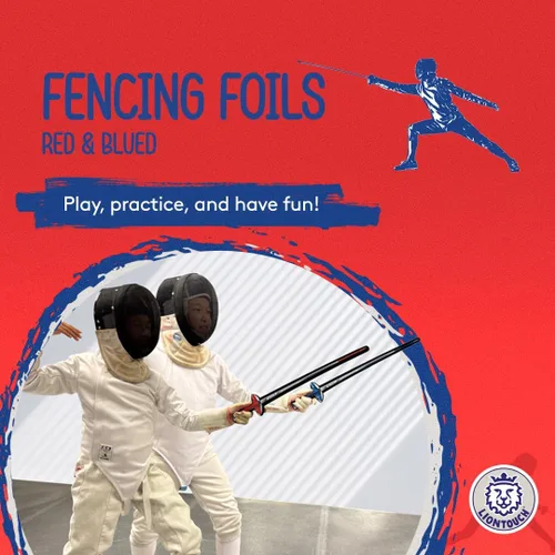 Vista 2 de Liontouch - Láminas de espuma de esgrima deportiva para 2 niños, rojo y azul, a partir de 3 años Realistic Fencing Weapon Set For Beginners Foam