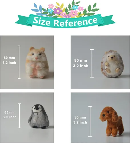 Vista 6 de Feltsky Kits de fieltro de aguja de 4 animales para principiantes, fáciles de hacer con todo, manualidades para mamá, abuela