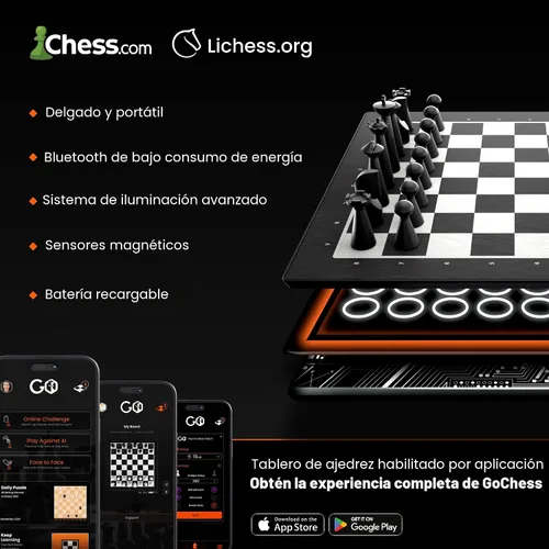 Vista 5 de GoChess Mini - Juego de mesa de ajedrez electrónico AI, juego de ajedrez iluminado para adultos y niños para todos los niveles de habilidad