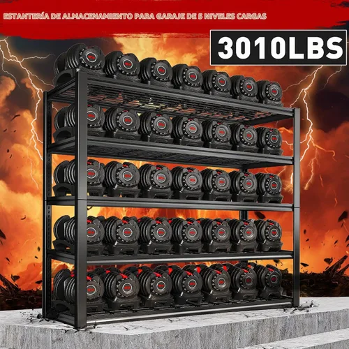 Vista 3 de REIBII Estantes de almacenamiento de 48.2" W para garaje, estantería